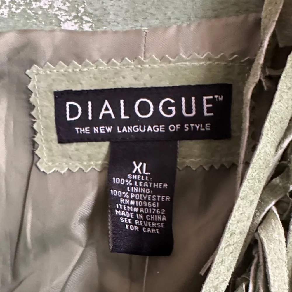 Dialogue Olive Green Fringe Blazer - Picture 2 of 13